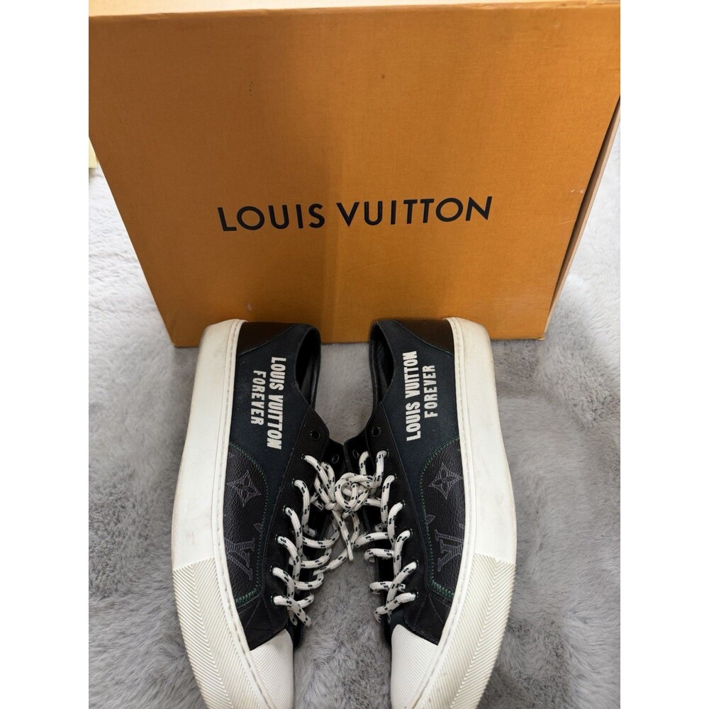 Louis Vuitton Forever Tattoo Sneaker Size 9.5 Womens Gray Leather AUTHENTIC